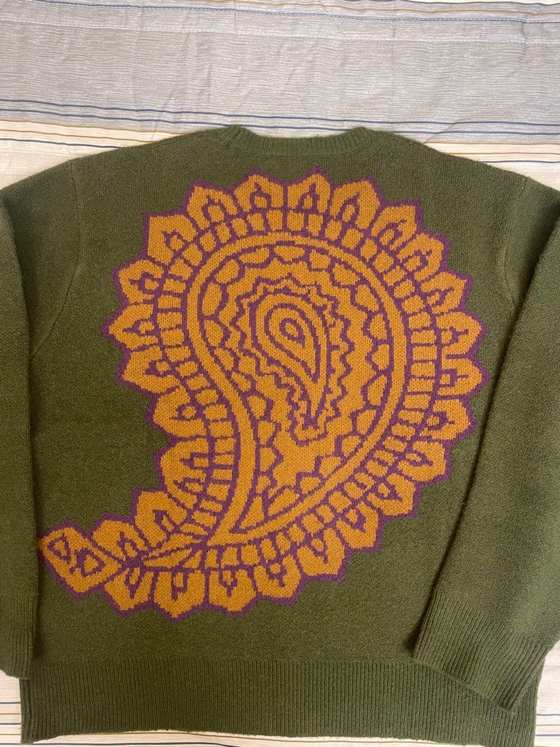 22ss stussy paisley sweater 綠針織毛衣非常帥, 他的時尚, 上身及套裝