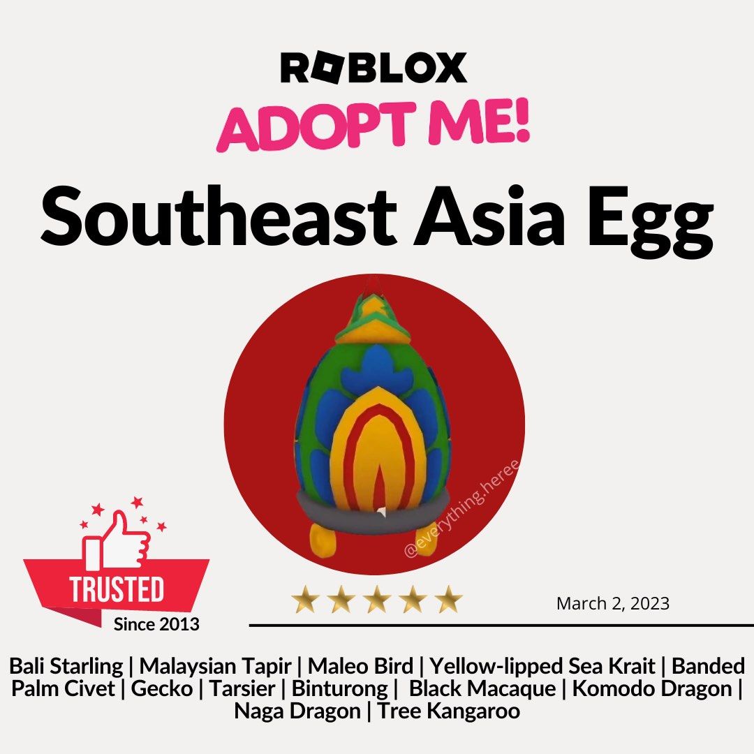 NEW* Southeast Asia Egg In Adopt Me! (Roblox) 