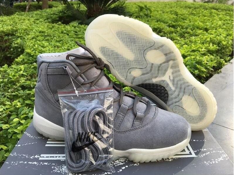 Jordan 11 retro pinnacle grey suede discount