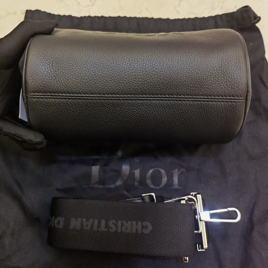 Authentic Dior Roller Bag Black Grained Calfskin, Luxury, Bags & Wallets on Carousell