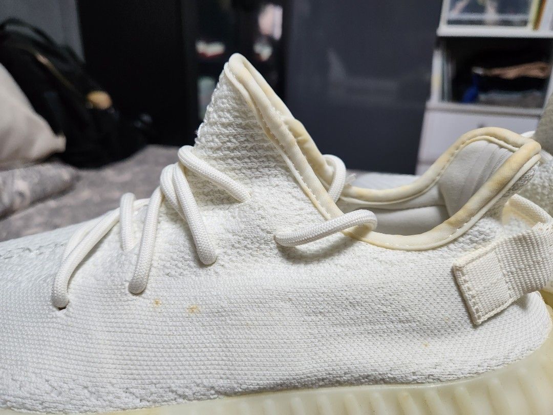 yeezy triple white on feet