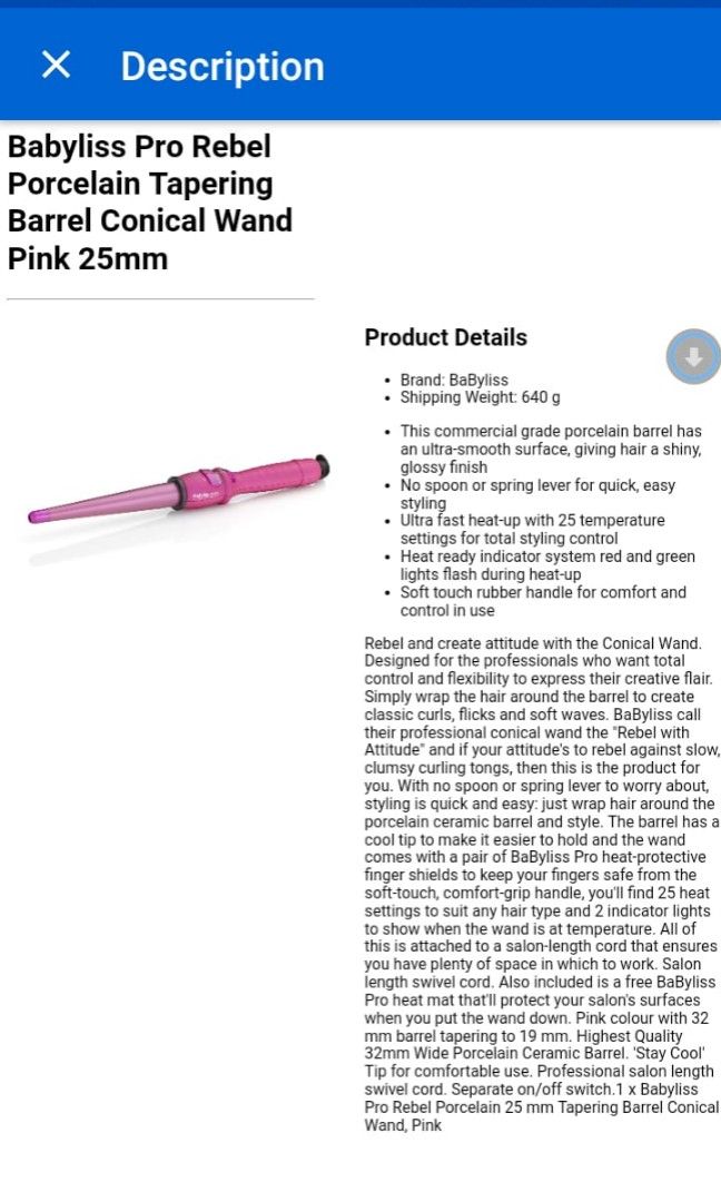 Babyliss pro rebel curling wand outlet