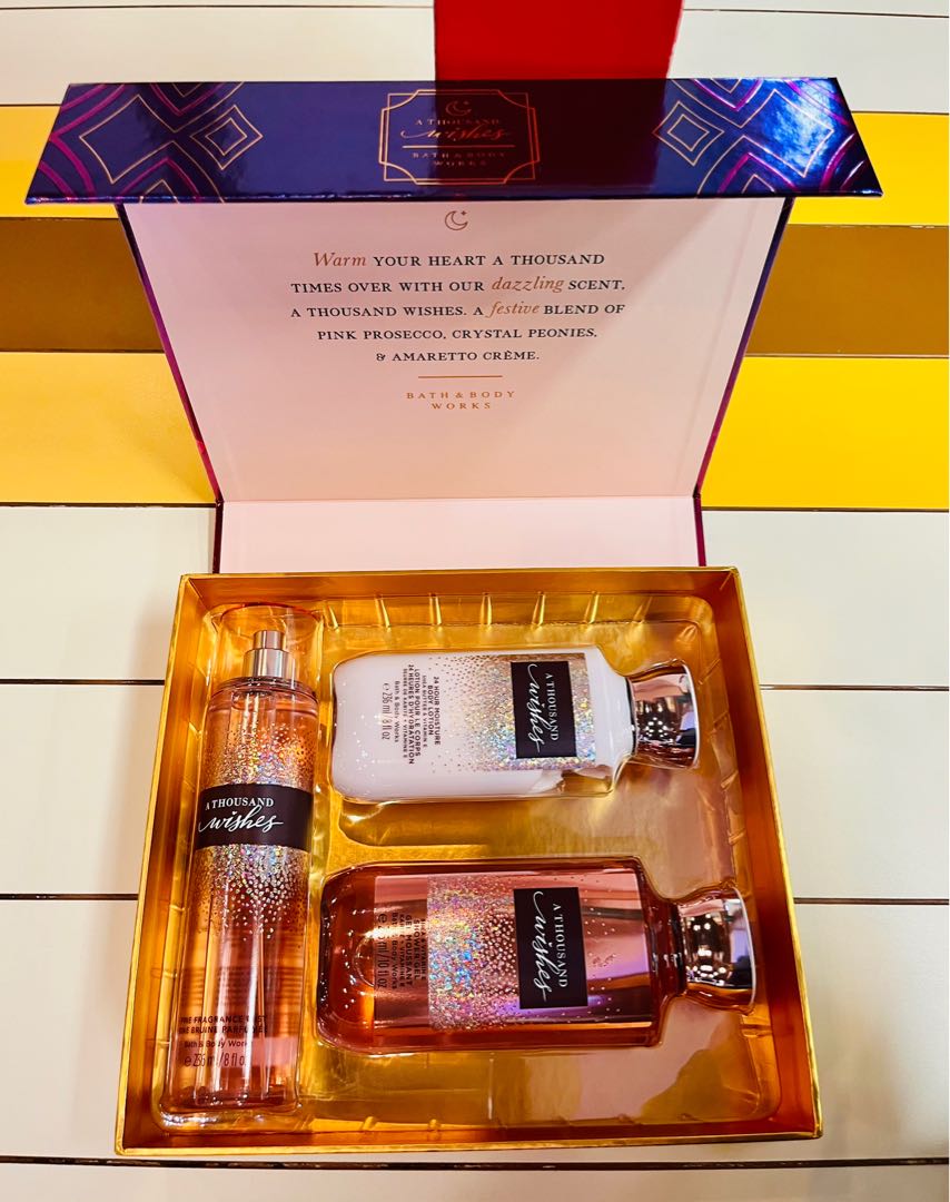 BATH & BODY WORKS GIFT SET THOUSAND WISHES, Beauty & Personal Care
