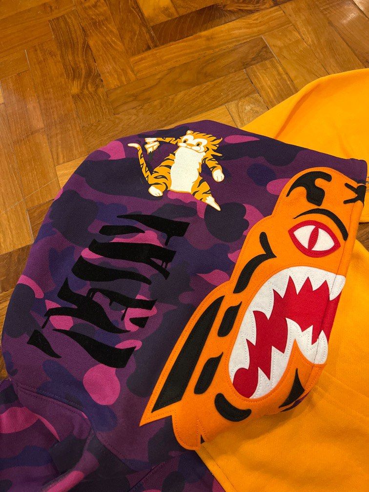 Purple and orange bape hoodie new arrivals