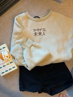 Beige sweater and black pants set