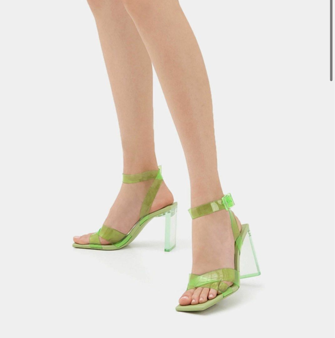 Neon Yellow Thick Heel | Neon heels, Heels, Thick heels