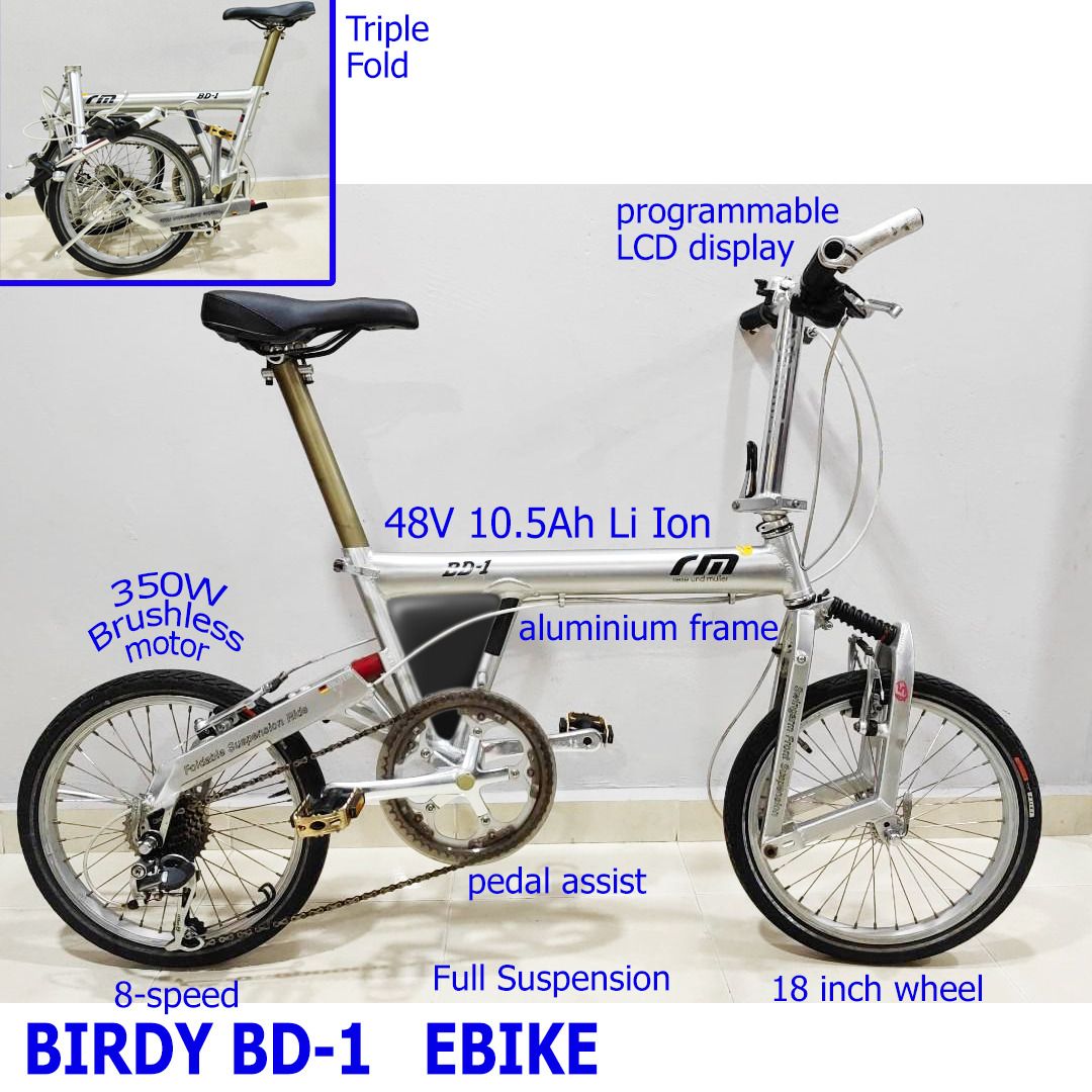Birdy Electric Bicycle Bike Foldable Ebike Aluminium, Sports Equipment