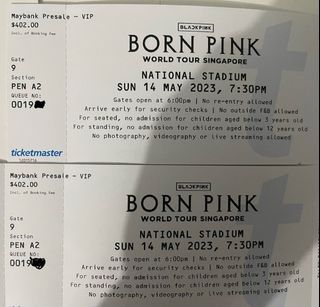 Black pink day2 physical tickets vip pen A2