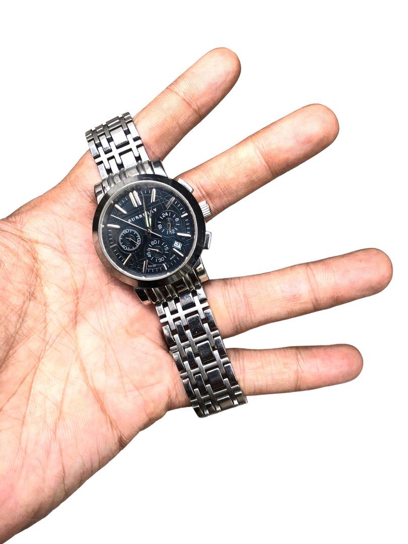 Burberry heritage chronograph watch discount