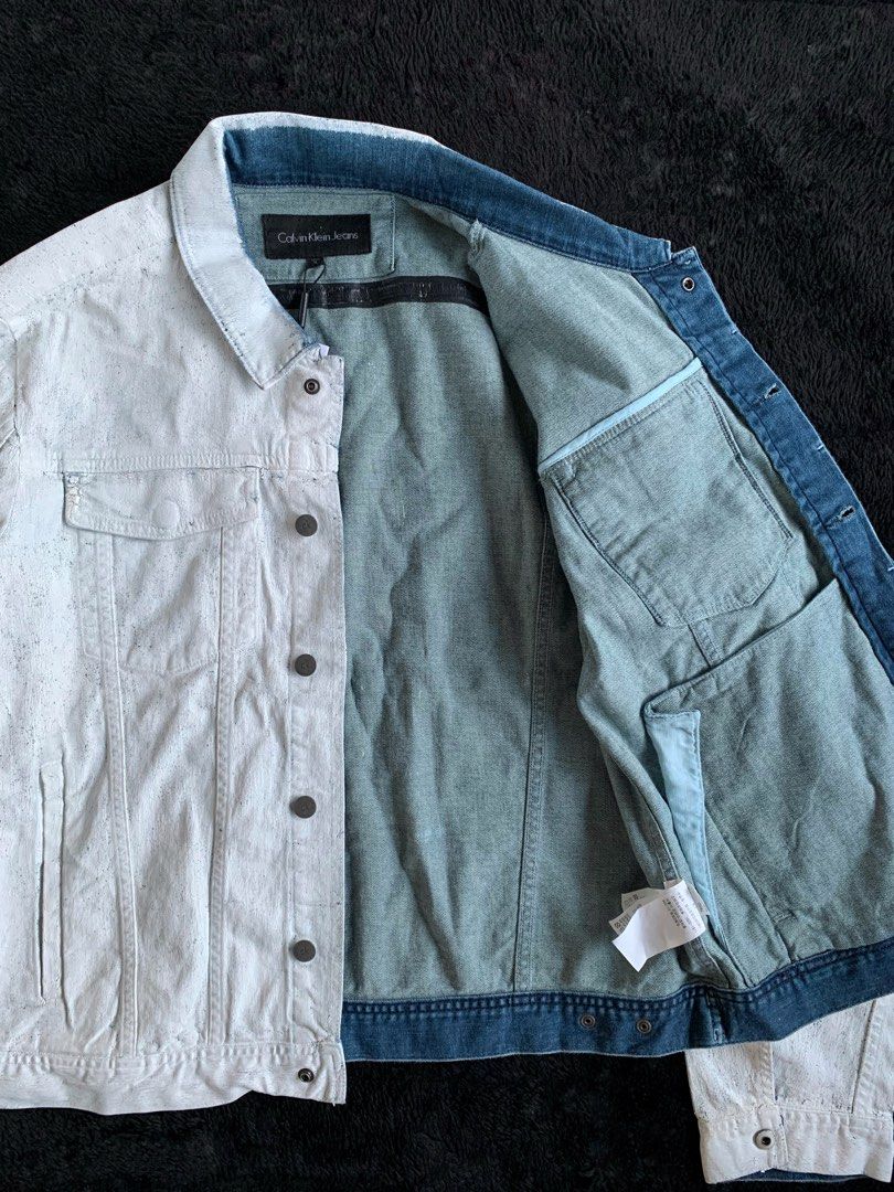 Calvin klein painted denim jacket hotsell