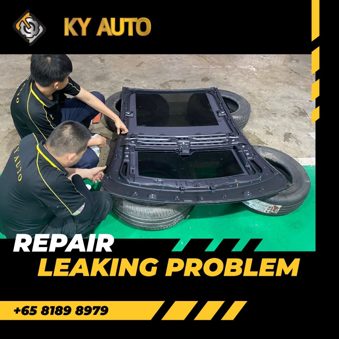 car top roof water leak / car roof lining repair / car roof leaking
