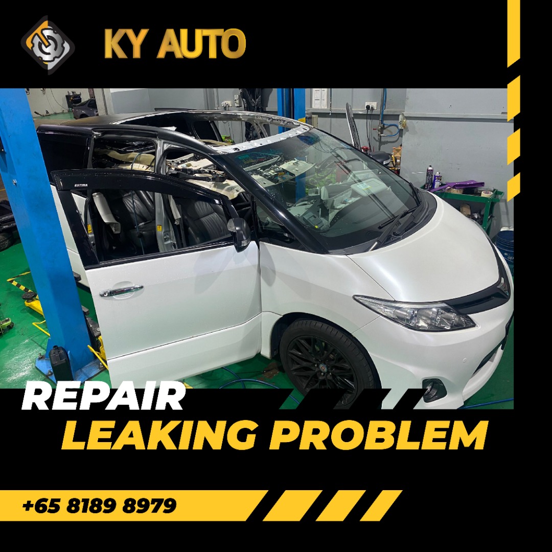 car top roof water leak / car roof lining repair / car roof leaking