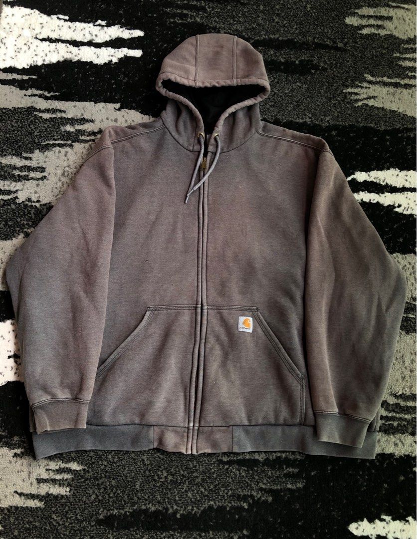 Carhartt 100632 026 Rain Defender Thermal Lined Full Zip Sweatshirt Dark Gray