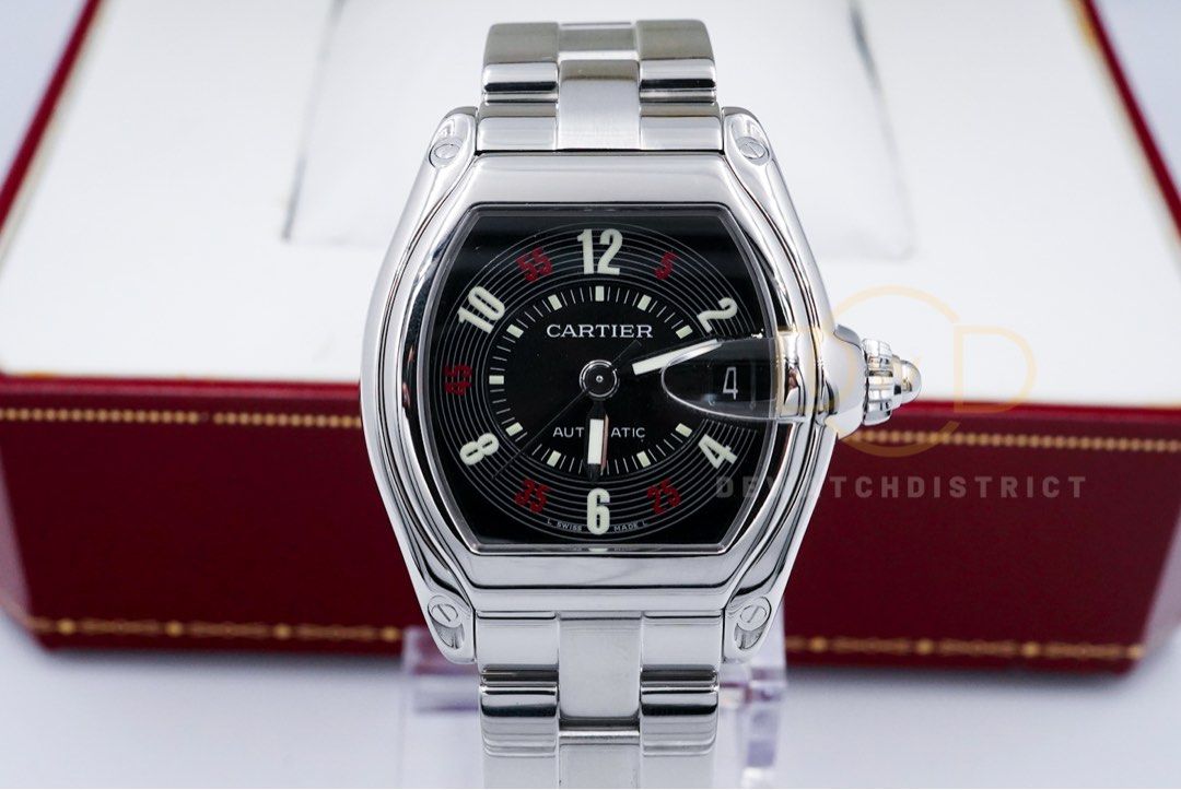 Cartier Roadster 38mm Black Arabic Dial Steel Auto Used Watch