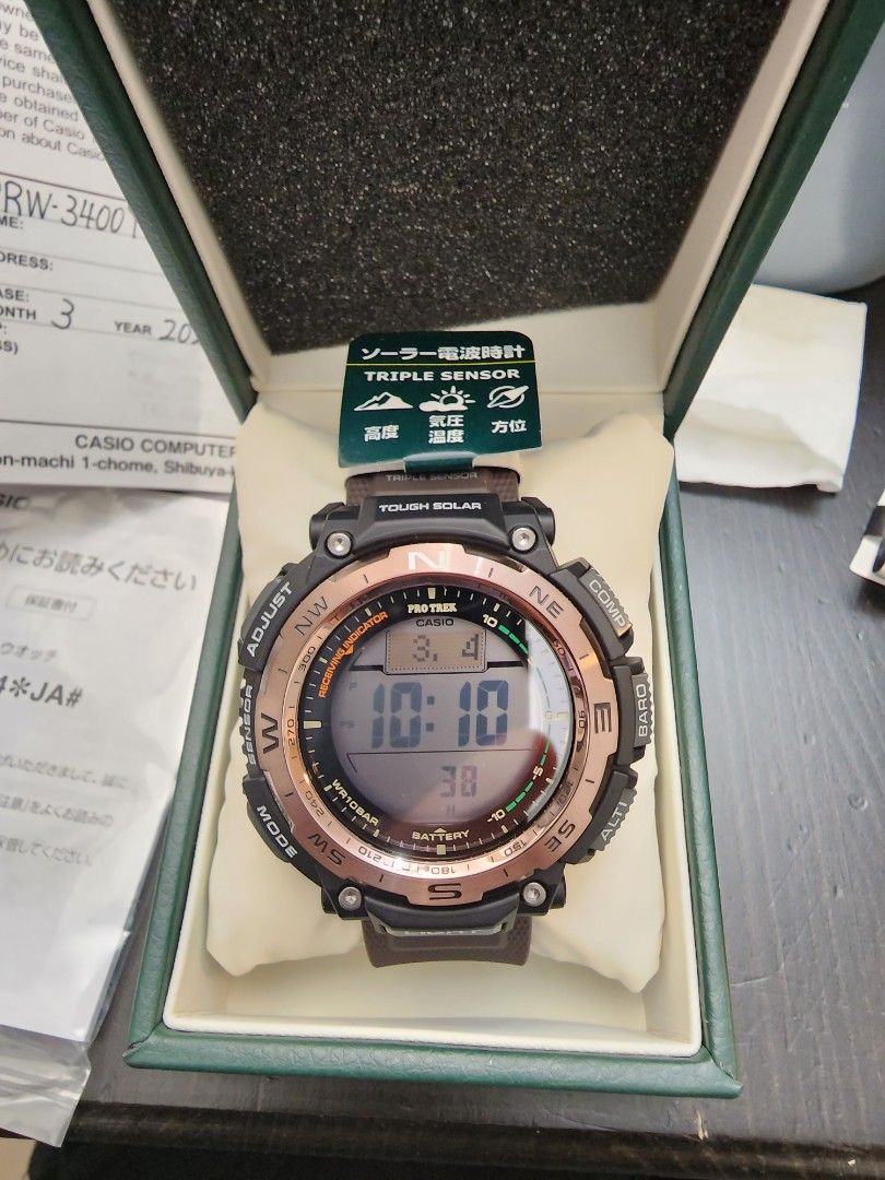 Casio & Protrek PRW-3400Y-5JF, 男裝, 手錶及配件, 手錶- Carousell