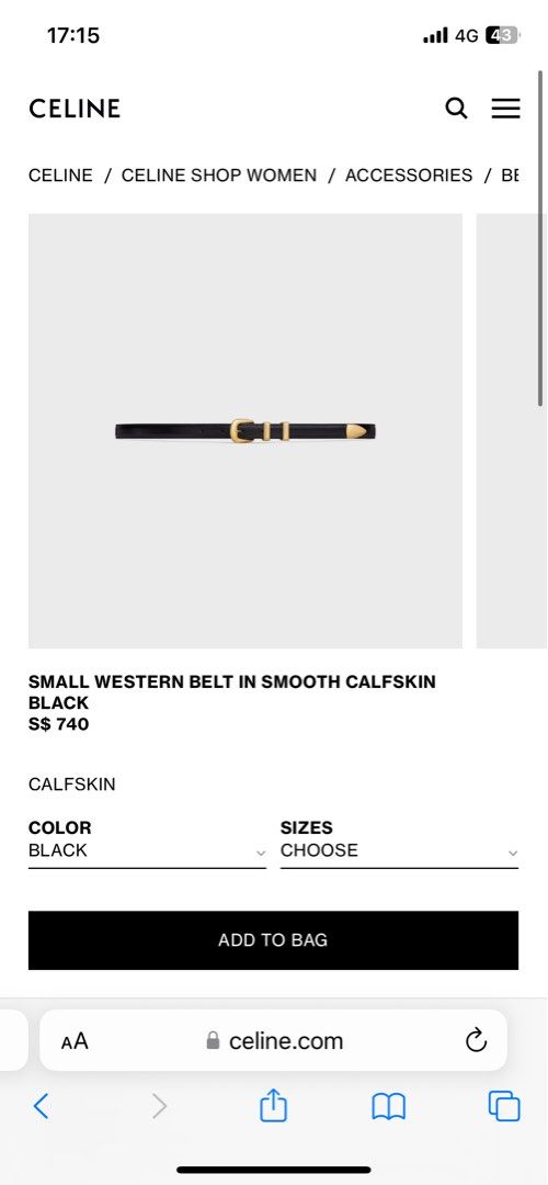 celine western belt