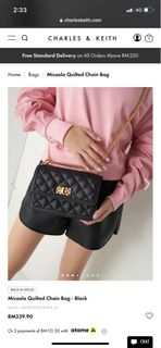 Micaela Quilted Chain Bag - Black