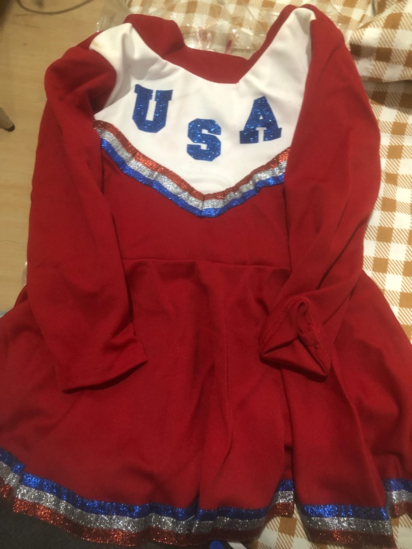 Boys Cheerleader Costume - Kids Halloween Dress Up Set With Red Top & Pants