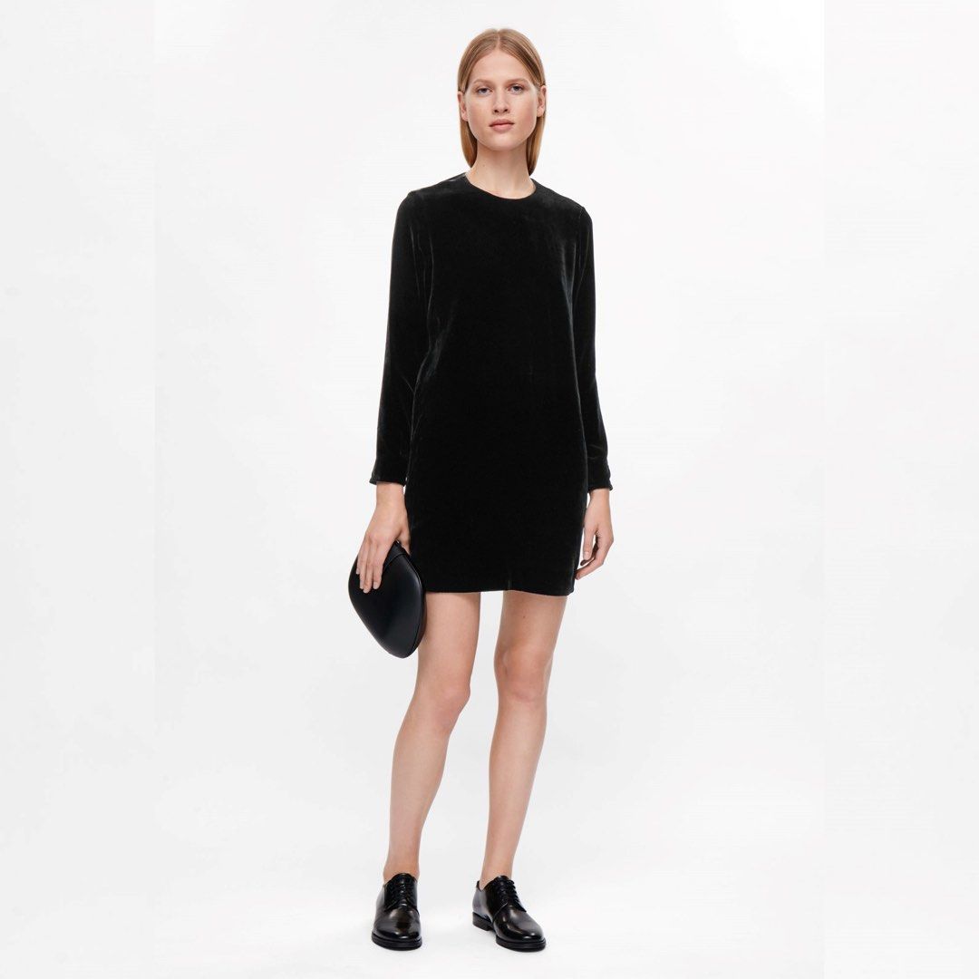 COS silk blend velvet dress Women s Fashion Dresses Sets