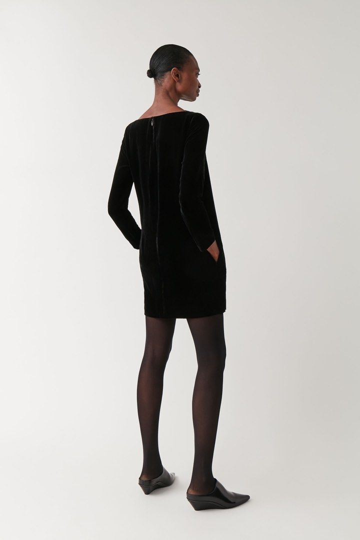 COS Silk Velvet Sleeve Dress