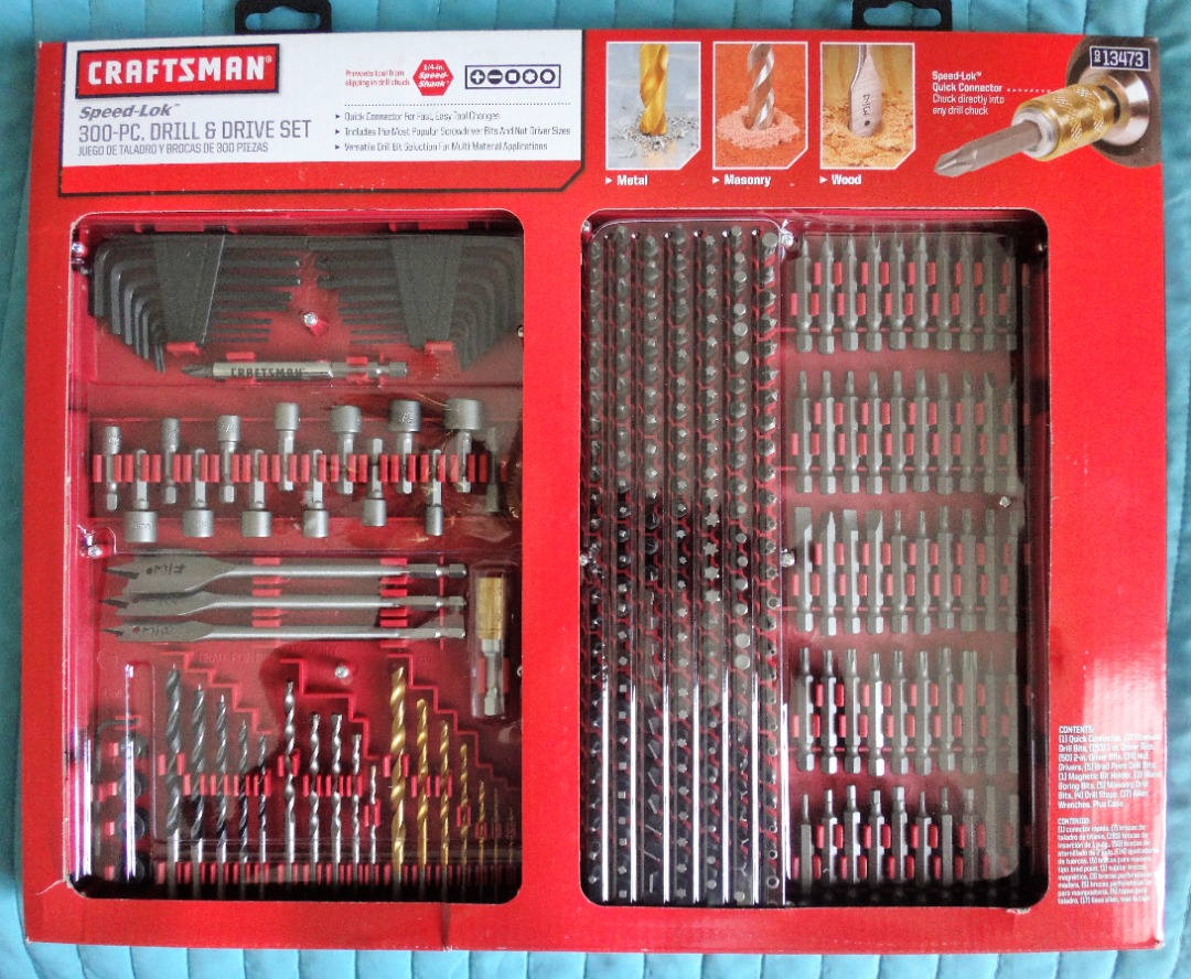 Craftsman 300 Piece Drill and Drive Set 13473 NewUSA Furniture Home Living Home Improvement Organization Home Improvement Tools Accessories on Carousell