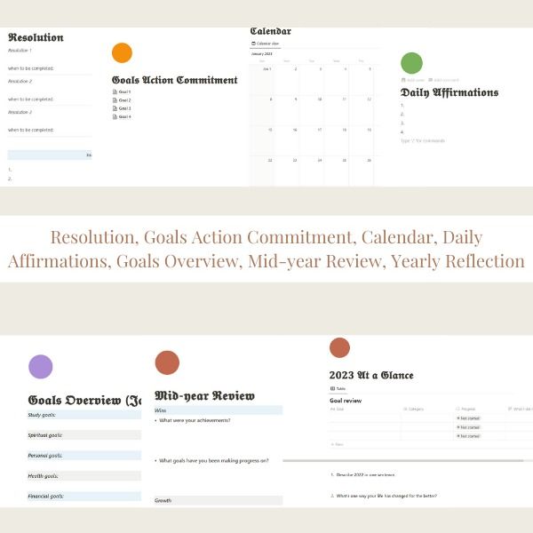 (DATED//UNDATED) 2023 Digital Planner Notion Template (Student