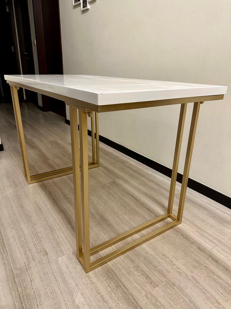 Elegant White and Gold office vanity dresser desk table, Furniture