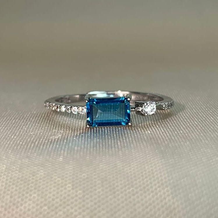 Real blue topaz clearance rings