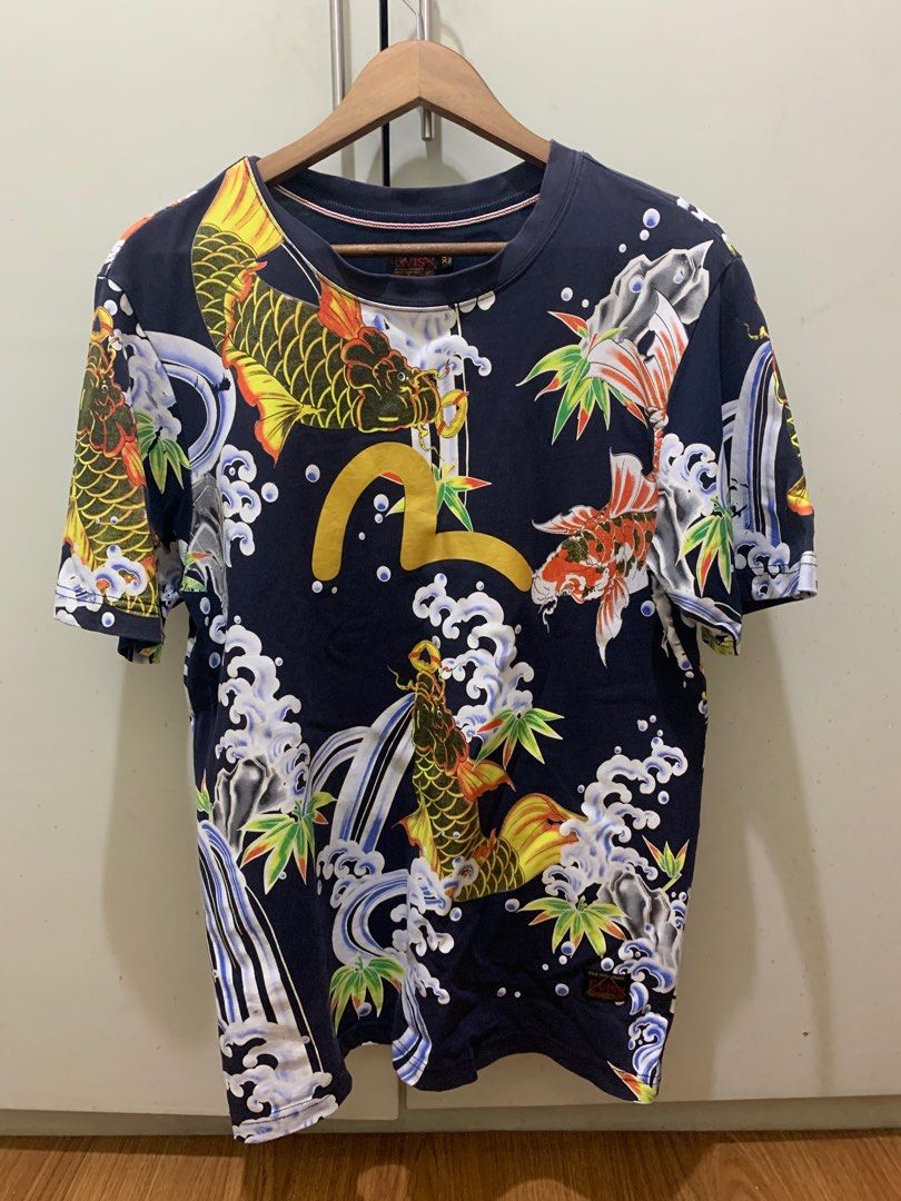 Evisu koi fish prints shirt, Men's Fashion, Tops & Sets, Tshirts & Polo ...