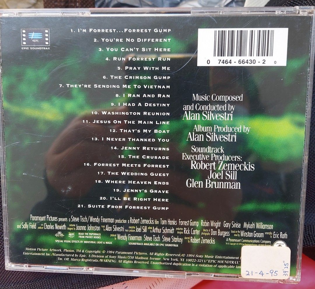 Forrest Gump Soundtrack CD DVD Carousell Forrest gump soundtrack cd dvd carousell