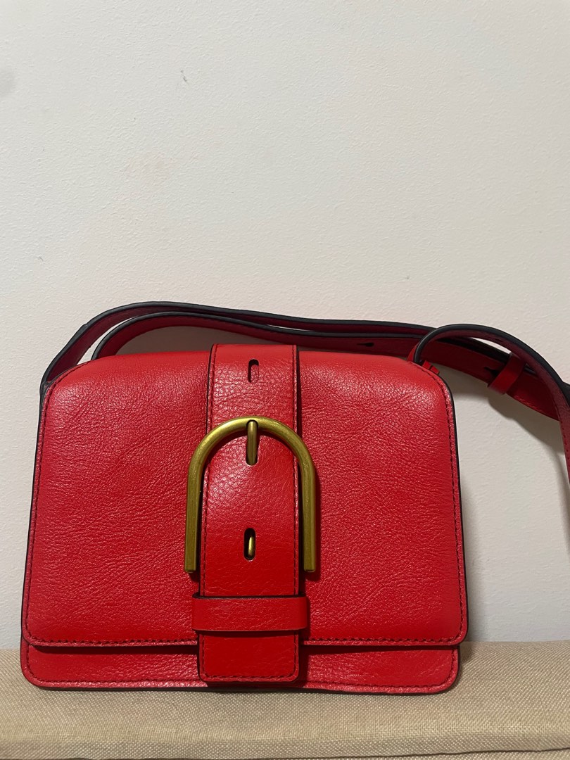 Fossil red bag, Women's Fashion, Bags & Wallets, Shoulder Bags on Carousell