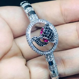 Fox Crystal bangle made with Swarovski elements - silver #9008