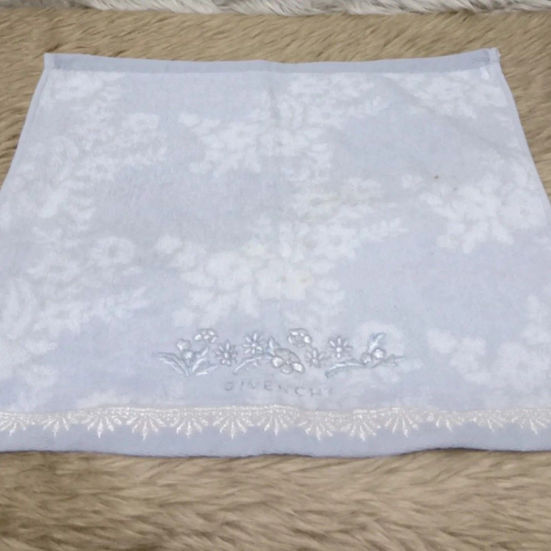 Givenchy Light Blue Face Towel (Category: Face Care) located in Caloocan City. Submitted by sassypurchased (Listing ID 1218634942, Image 1). Description: Givenchy Light Blue Face Towel 299 Good condition From Japan Preloved Shop NOT UKAY SOURCE Measurements: H-14 L-14 inches approx ♥️Sold as is. What you see is what you get. Price reflects condition ♥️Please manage your expectations because it is a pre-loved item and will show signs of wear. ♥️Pl