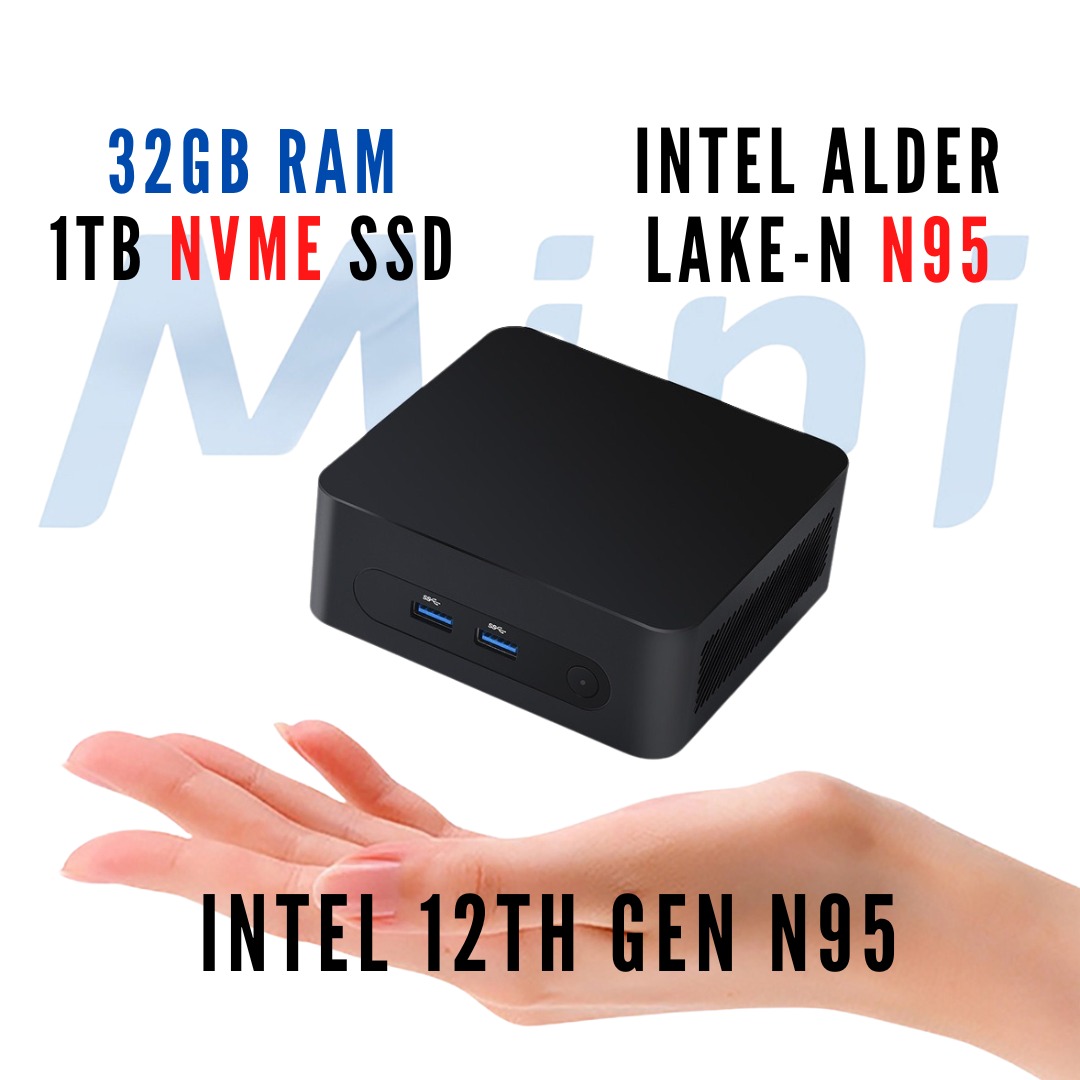 Mini PC Intel 12th Gen N95(up to 3.40Ghz) 8GB DDR4 256GB M.2 SSD