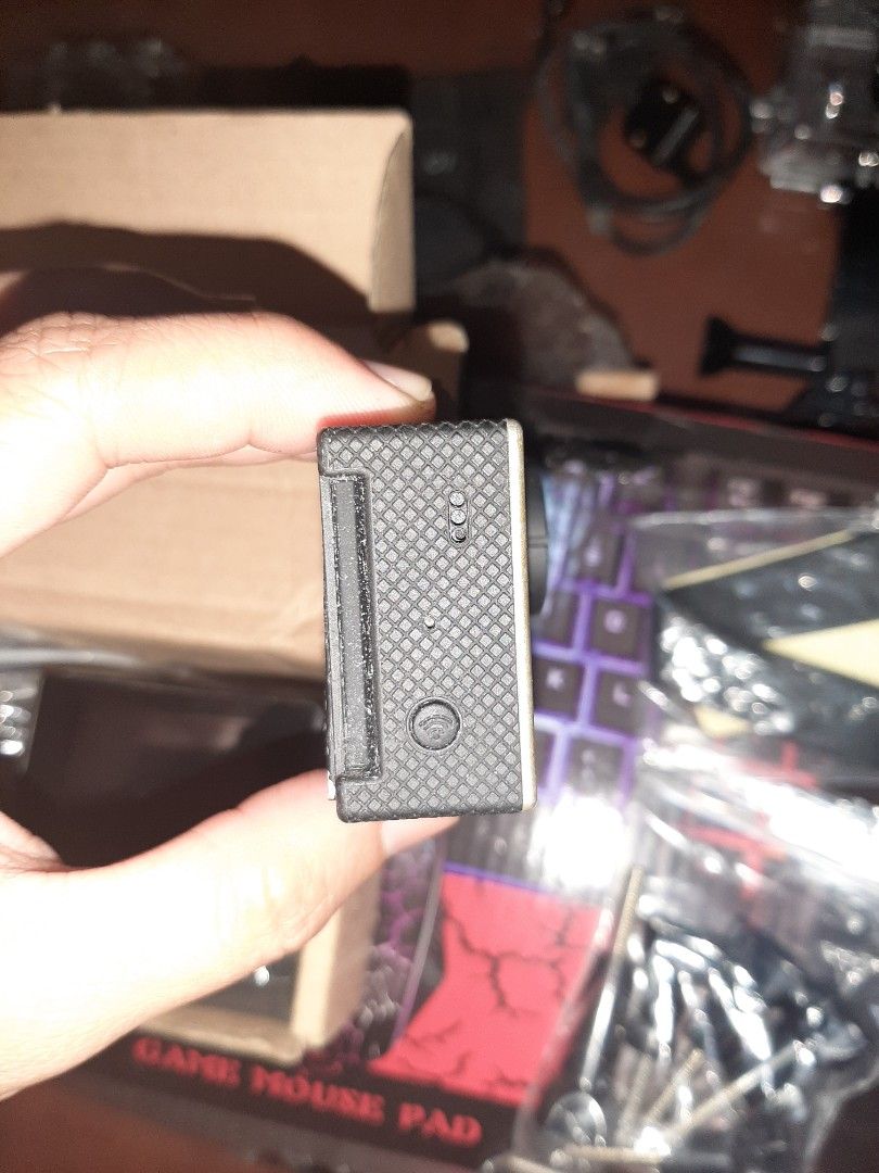 Go pro hero 3 & accesories (Category: Cameras) located in Caloocan City. Submitted by dark_fenrir13 (Listing ID 1218610000, Image 3). Description: TAKE ALL FOR 3000 INCLUSION -Go pro hero 3 -Touch screen back panel (working touch screen but screen has a bit of white area -- image captured is not affected -- see last photo) -Original battery and charger -cable cords -original Hard case -Metal case -Go pro remote (with orig cable charger) + Brand N