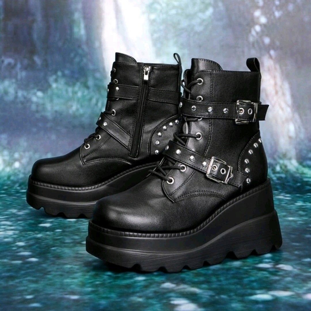 Goth Platform Chunky Boots