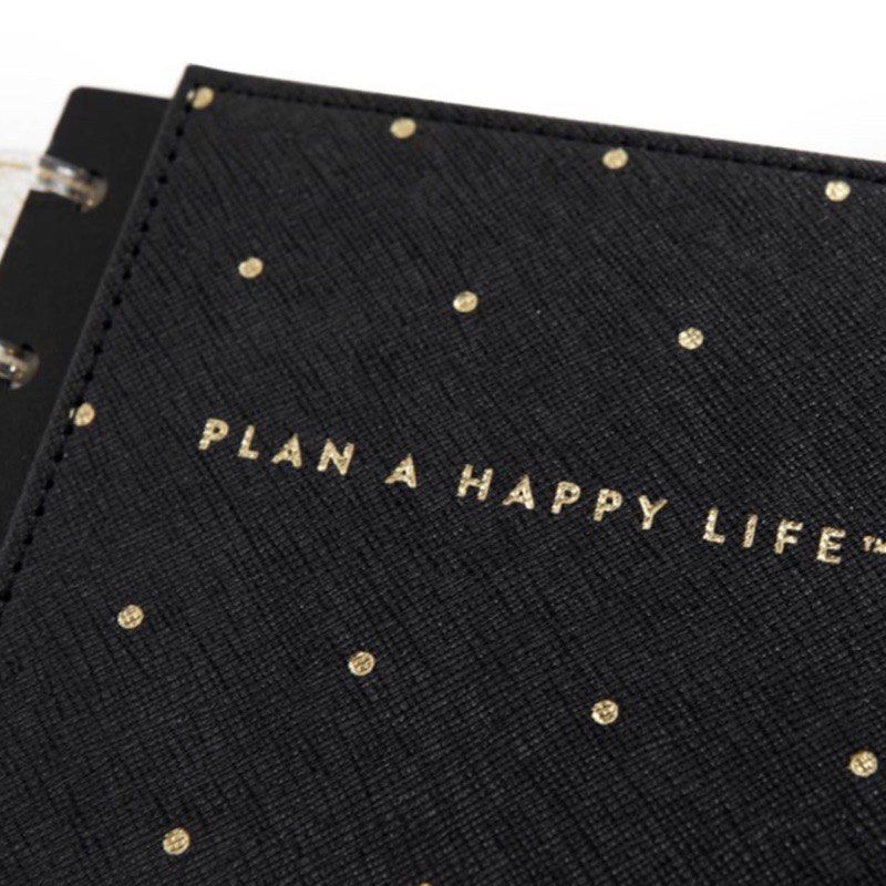 Happy Planner Mini SnapIn Cover Black / Gold Dot on Carousell