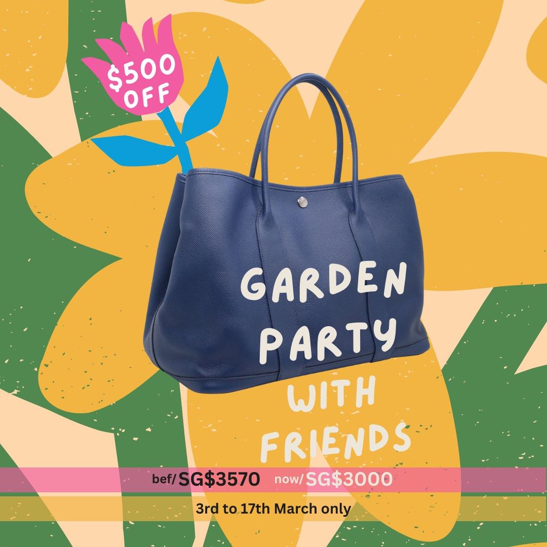 Hermes garden party 30 canvas etoupe, Luxury, Bags & Wallets on Carousell