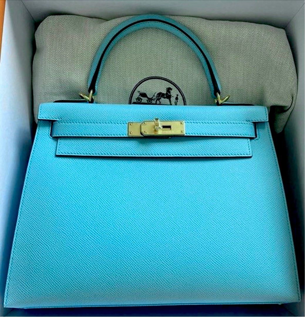 HERMES Epsom Cityback Belt Bag Bleu Atoll 1101396