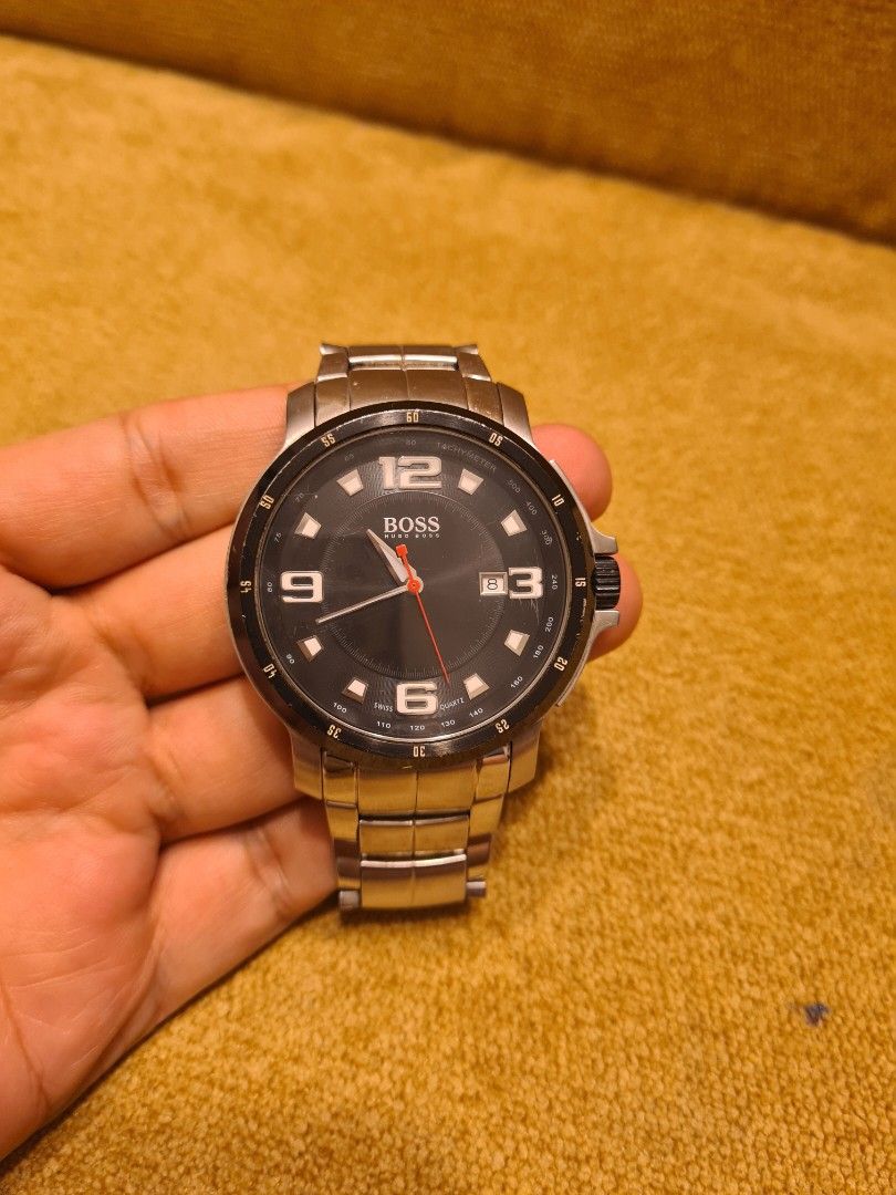 Gold and black hugo boss watch on sale