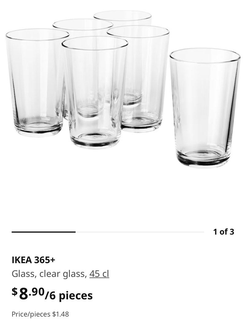 IKEA 365+ Mug, clear glass, 8 oz - IKEA