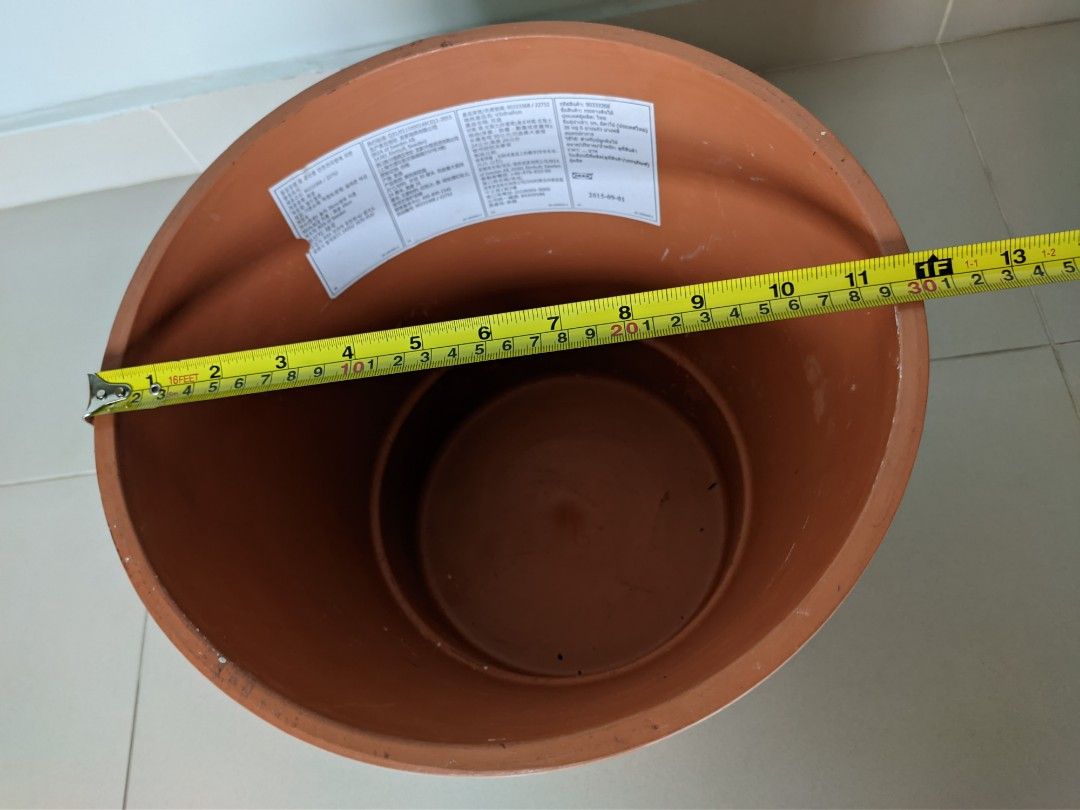 IKEA Terracotta Clay Ceramic Plant Pot Large, Furniture & Home Living
