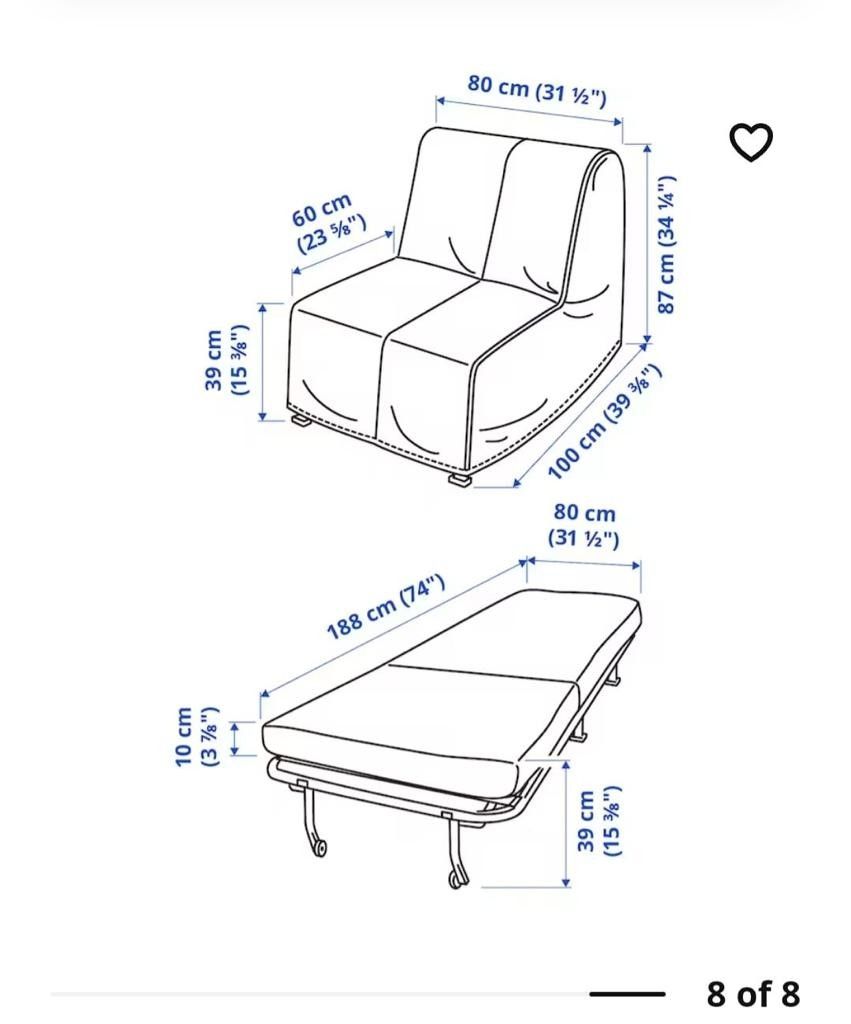 Ikea ChairBed (as Good as new), Furniture & Home Living, Furniture