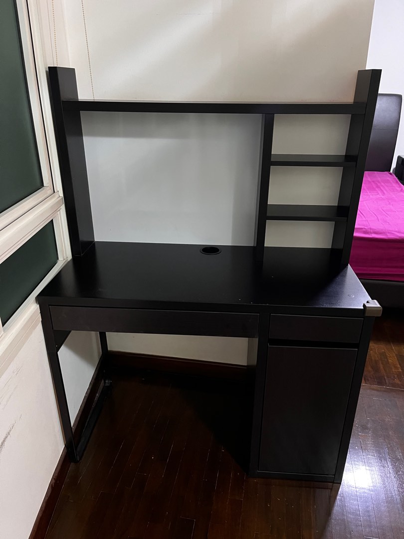 Ikea Micke Desk + Add On Black Brown, Furniture & Home Living