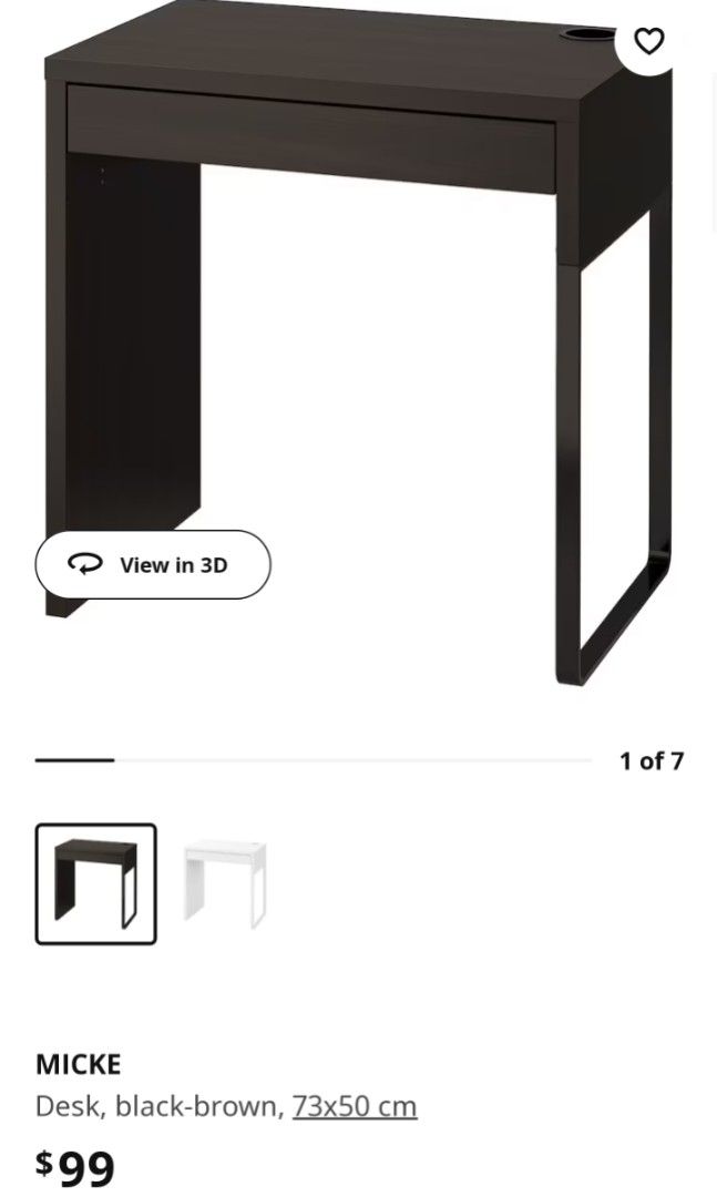 Ikea Micke study desk table with drawer, Furniture & Home Living