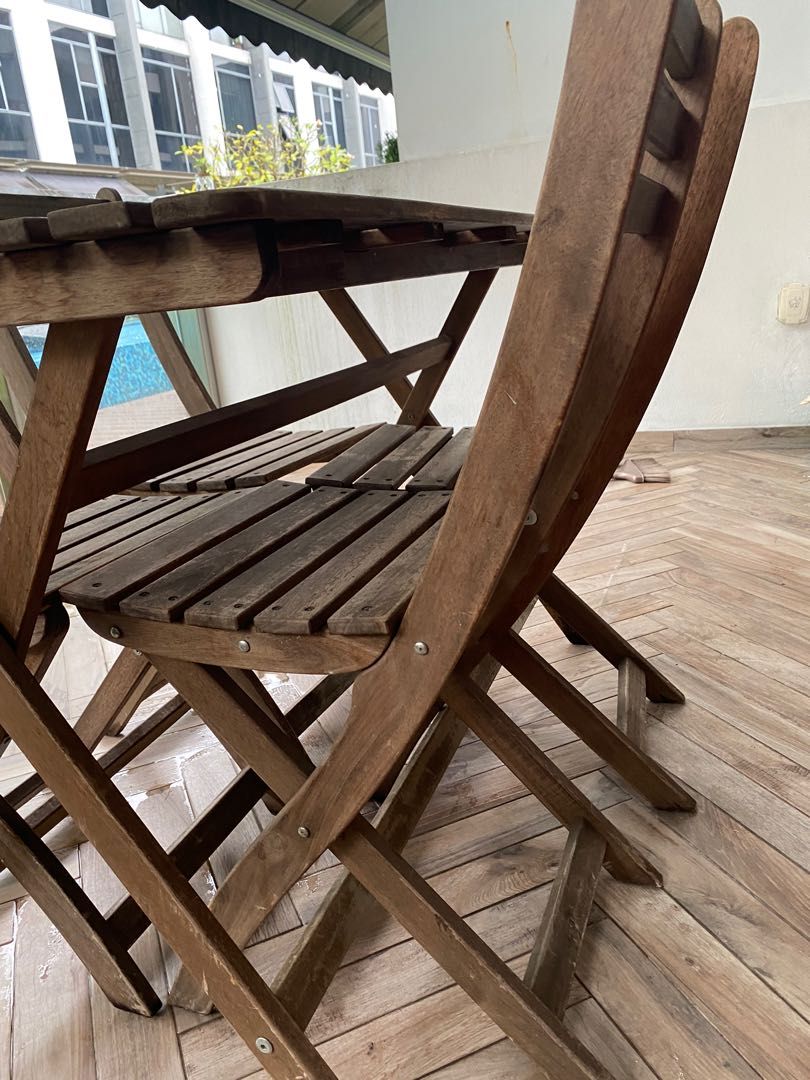 IKEA outdoor table with 4 chairs, Furniture & Home Living, Outdoor