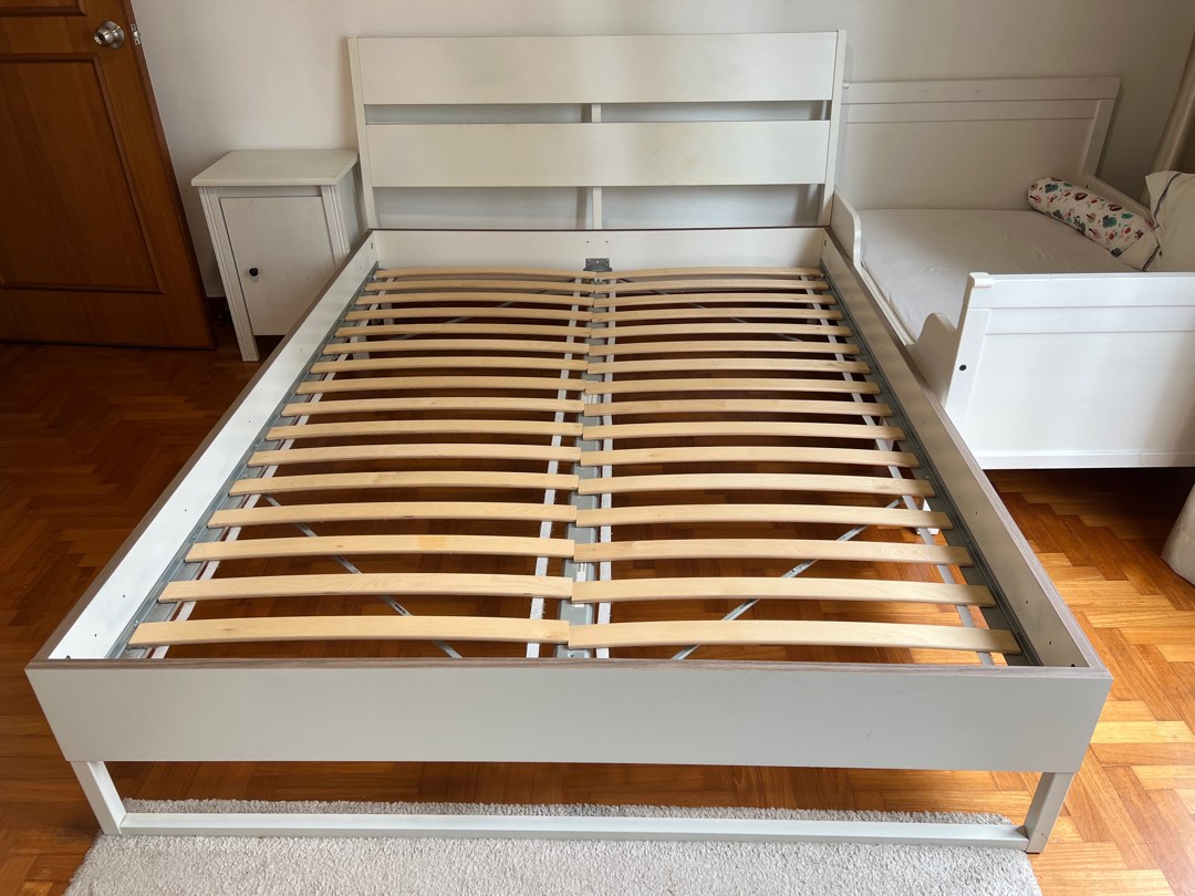 IKEA Trysil Queen Size Bed Frame (White), Furniture & Home Living
