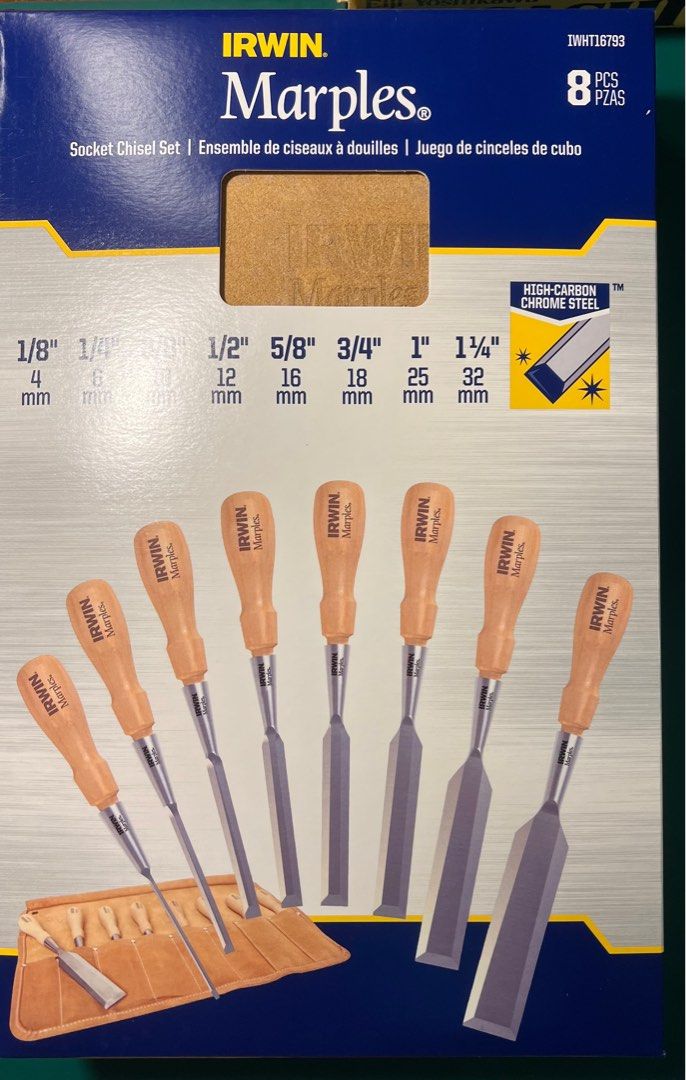 Irwin Marples 8-piece chisel set, Furniture  Home Living, Home Improvement   Organisation, Home Improvement Tools  Accessories on Carousell