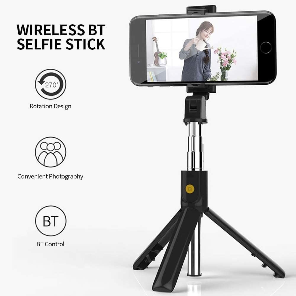 Toneof Black Wireless Remote 60 Inch Cell Phone Selfie Stick Tripod With  Manual