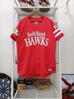 New Vintage NPB Japan Fukuoka Softbank Hawks Baseball Jersey 2010 Red L